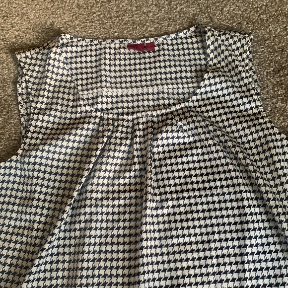 212 Collection Black White Hounstooth Pattern Sleeveless Blouse XL - Picture 2 of 4